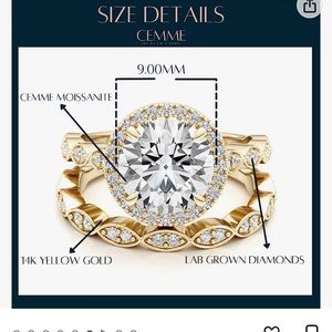 3 carst moissainite ring 14 k solid yellow gold